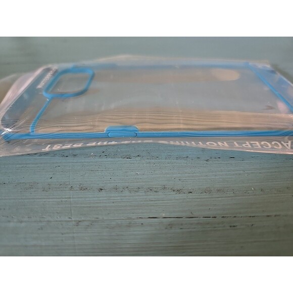Protective Cover For Samsung Galaxy S6 Edge - Clear Blue Rim New Sealed - Picture 5 of 6